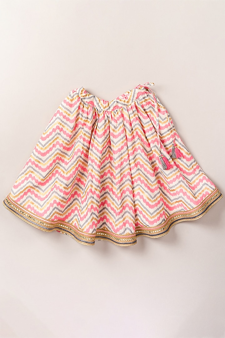 Pink Printed Lehenga Set For Girls by Coo Coo at Pernia's Pop Up Shop
