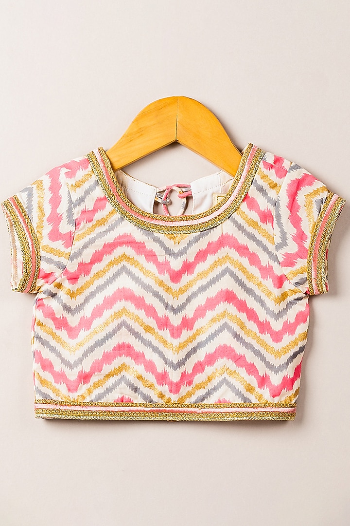 Pink Printed Lehenga Set For Girls by Coo Coo at Pernia's Pop Up Shop