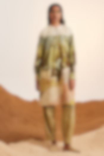 Multi-Colored Cotton Voile Printed Tunic Set by Cord at Pernia's Pop Up Shop