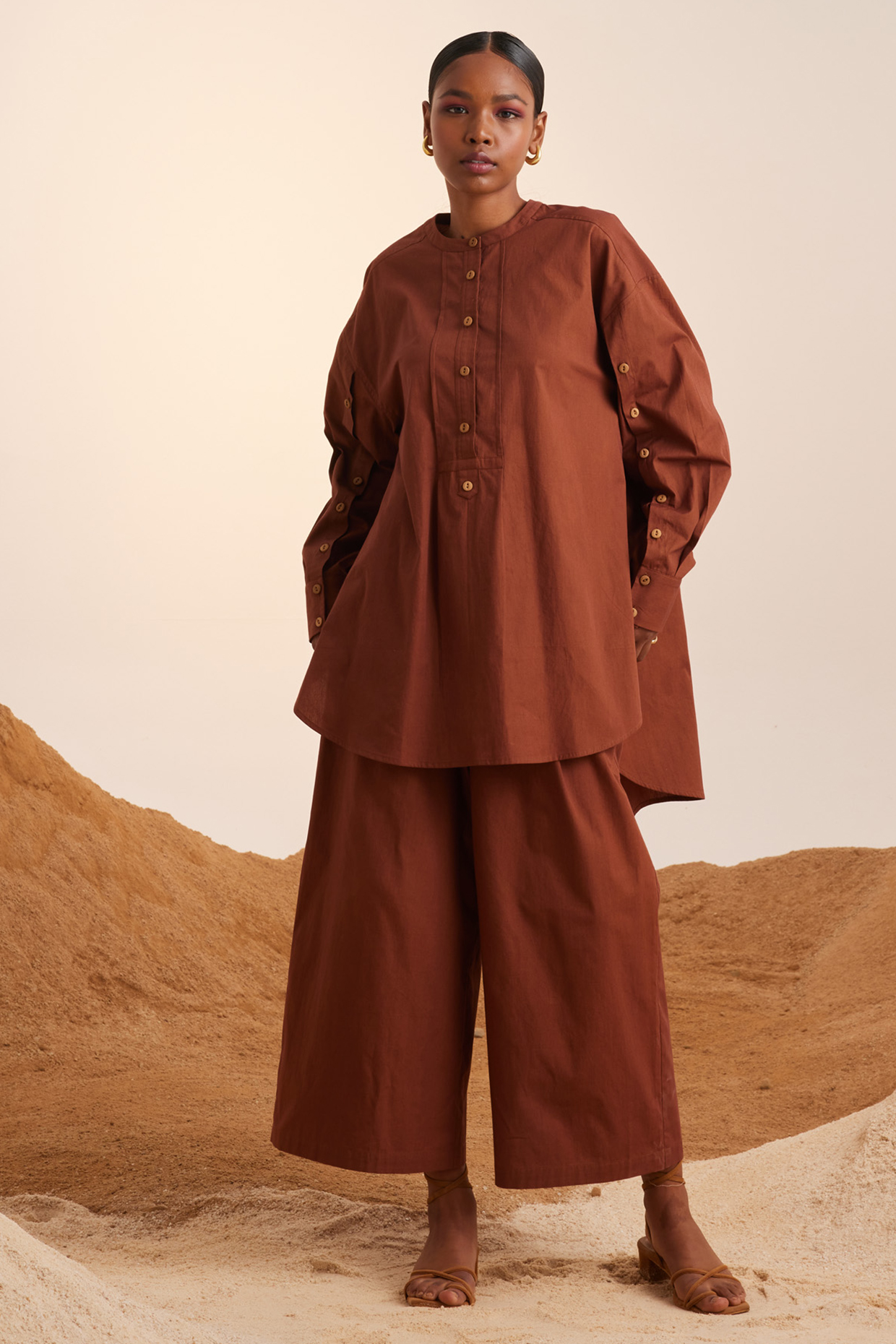 Rust Pure Cotton Tunic Set by Cord at Pernia's Pop Up Shop