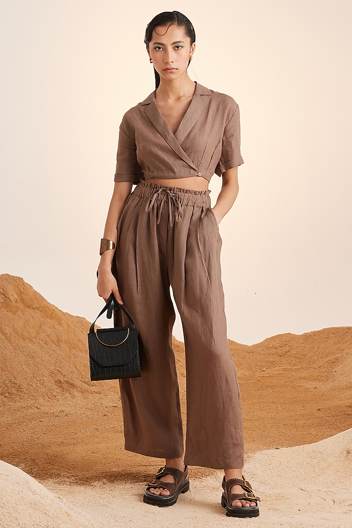 Ash Pure Handwoven Linen Co-Ord Set by Cord at Pernia's Pop Up Shop