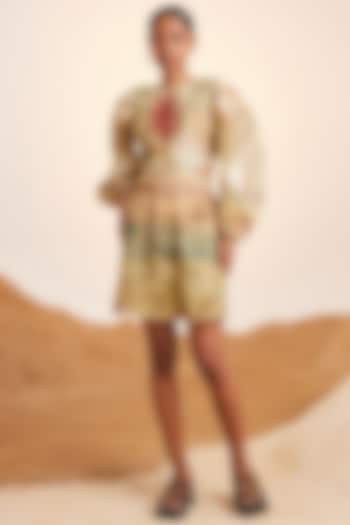 Multi-Colored Pure Linen Summer Dress by Cord at Pernia's Pop Up Shop