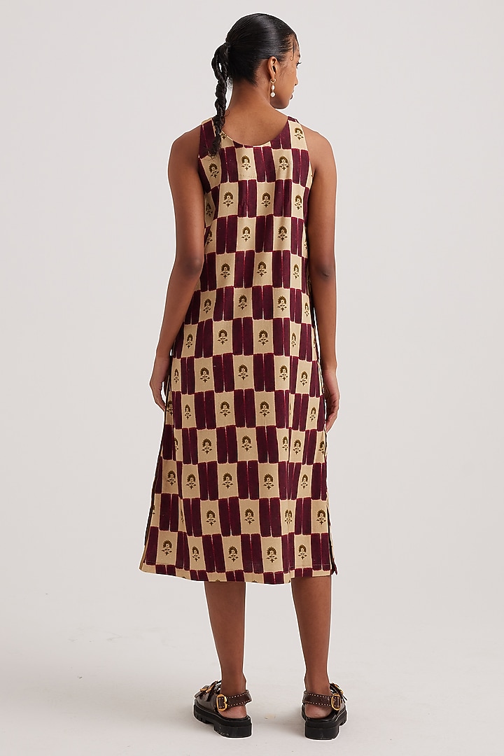 Multi-Colored Rayon Flex Checks Printed Summer Dress by Cord at Pernia's Pop Up Shop