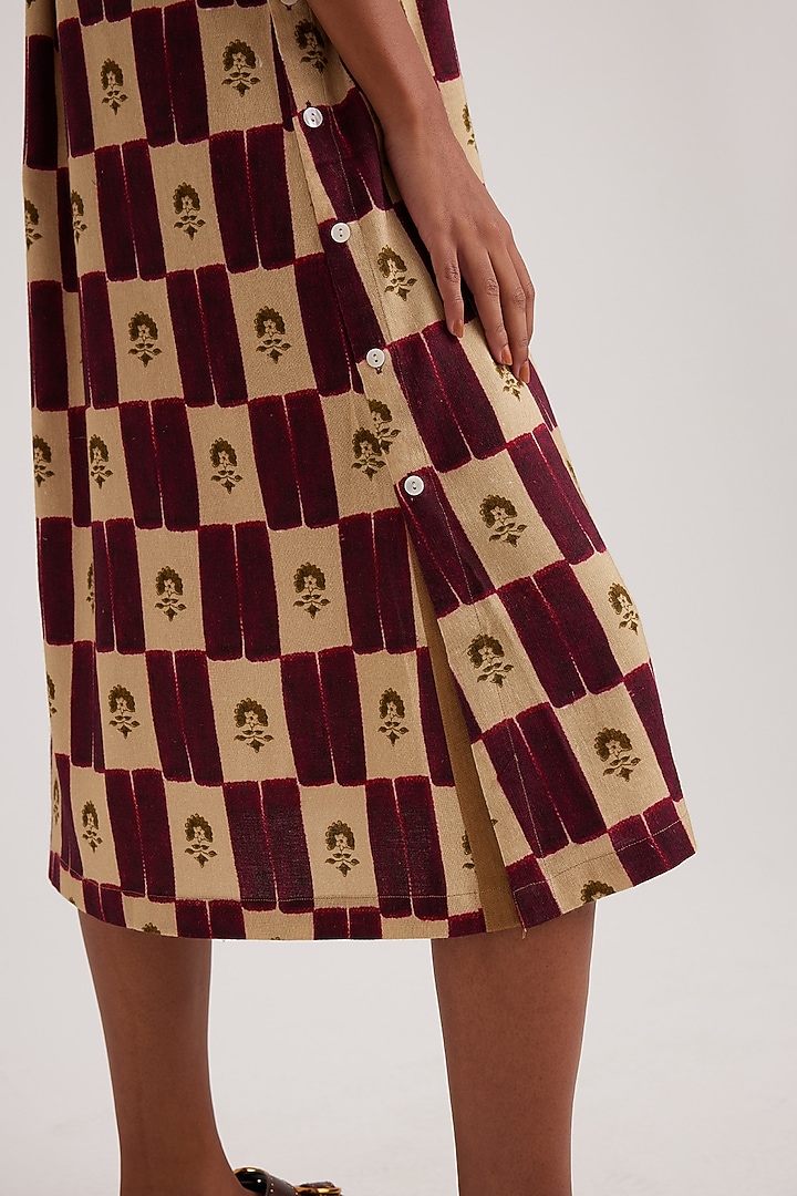 Multi-Colored Rayon Flex Checks Printed Summer Dress by Cord at Pernia's Pop Up Shop