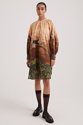 Multi-Colored Cotton Voile Printed Tunic by Cord