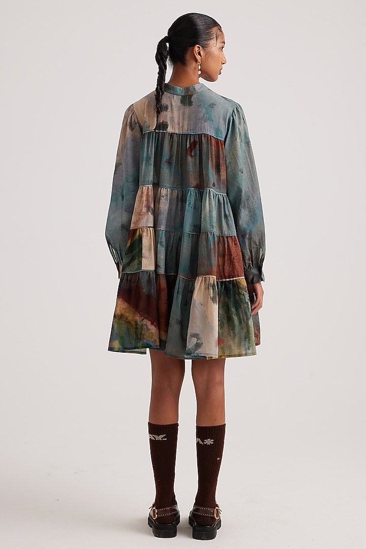 Multi-Colored Cotton Printed Mini Summer Dress by Cord at Pernia's Pop Up Shop