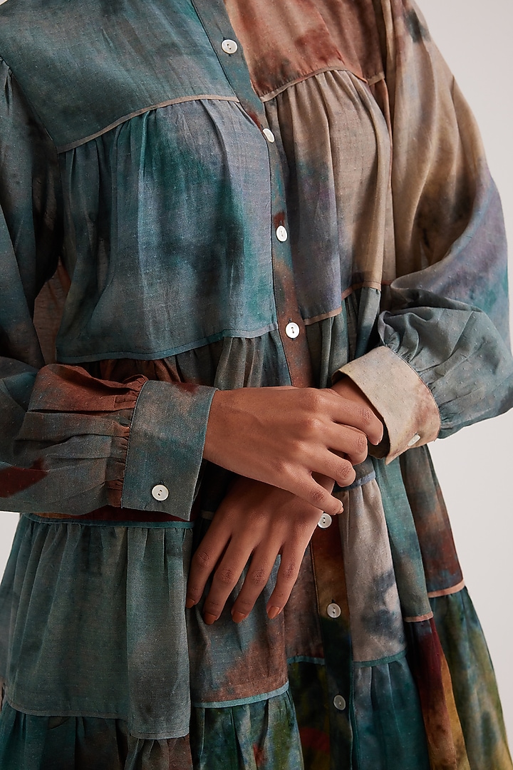 Multi-Colored Cotton Printed Mini Summer Dress by Cord at Pernia's Pop Up Shop