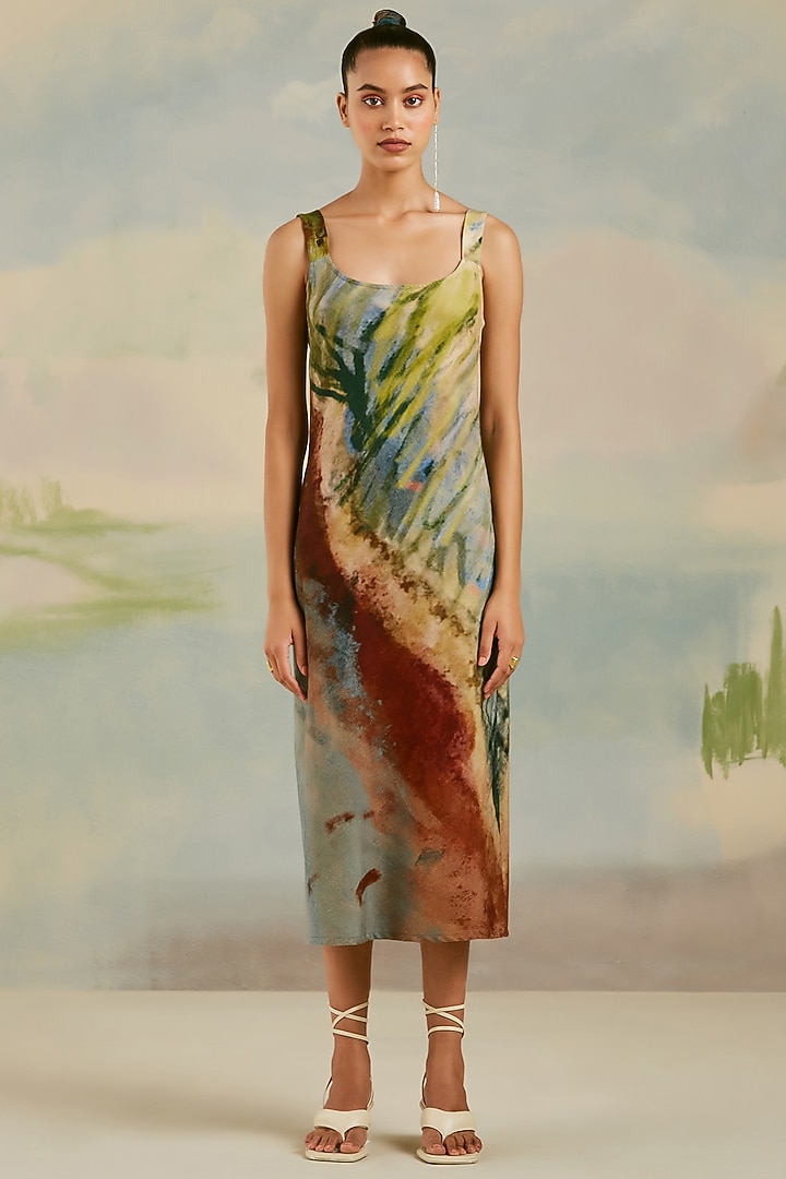 Multi-Colored Printed Summer Dress by Cord at Pernia's Pop Up Shop