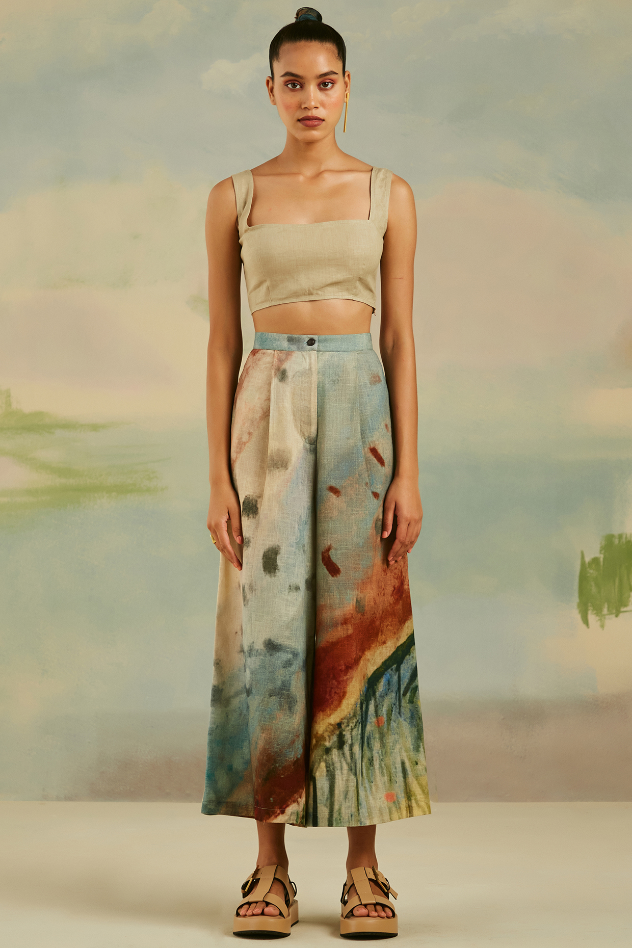 Multi-Colored Linen Printed Pants by Cord at Pernia's Pop Up Shop