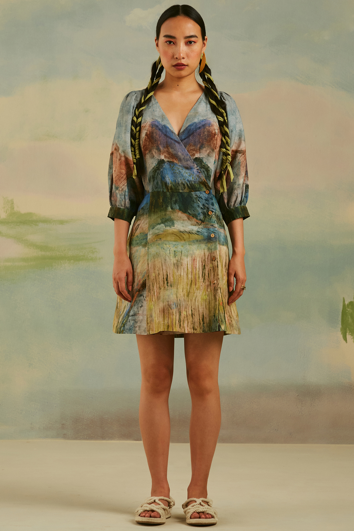 Multi-Colored Printed Cruise Summer Dress by Cord at Pernia's Pop Up Shop