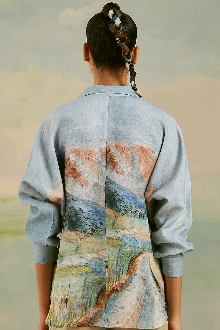 Multi-Colored Pure Linen Shirt by Cord at Pernia's Pop Up Shop