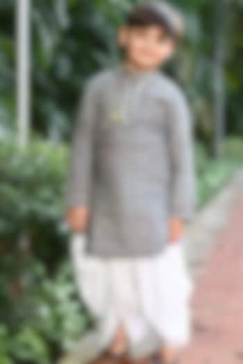 Teal Green Cotton Kurta Set For Boys by Cord Of Love