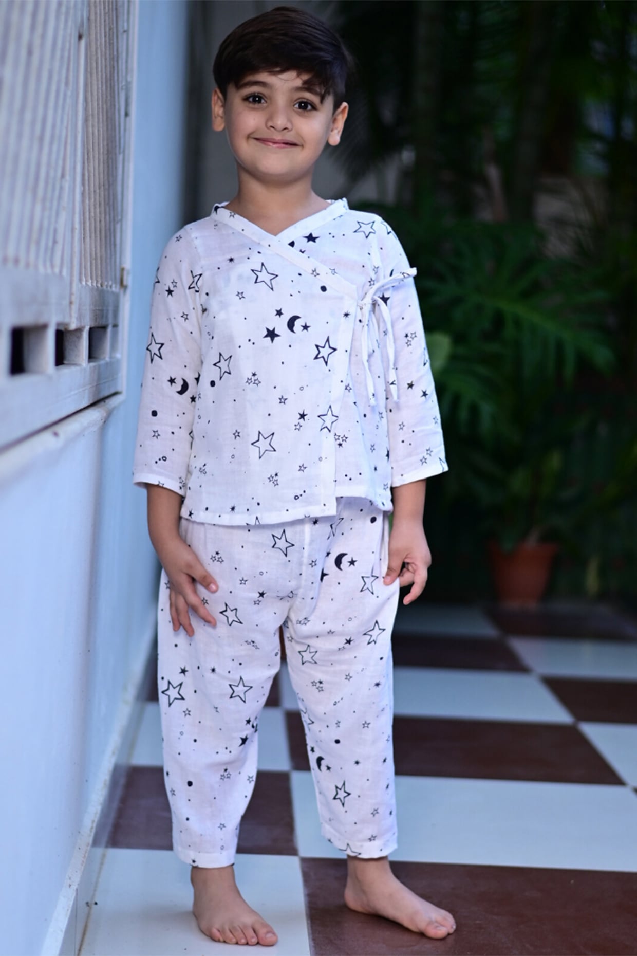 Buy White Cotton Night Suit for 3 4 Year Boys Online from Indian Luxury Designers 2024