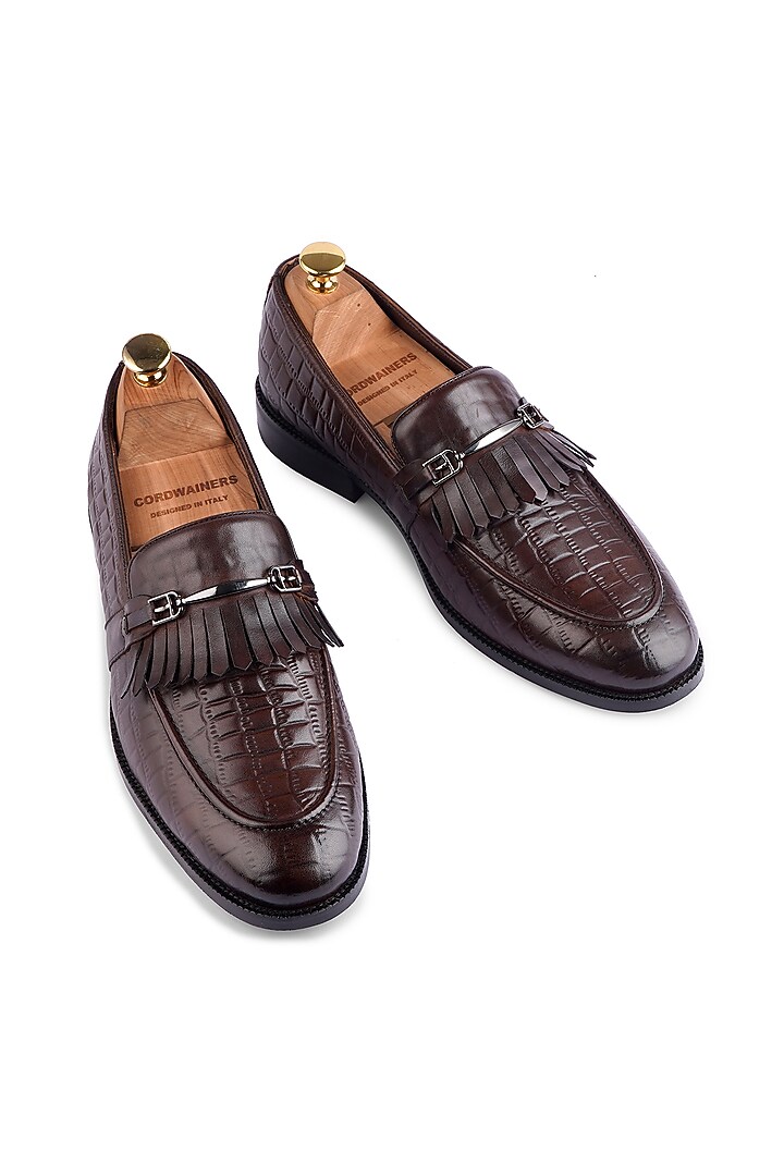 Brown Leather Loafers by Cordwainers at Pernia's Pop Up Shop