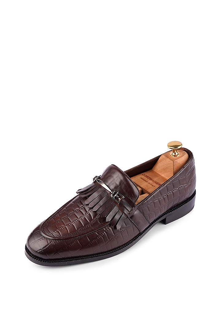 Brown Leather Loafers by Cordwainers at Pernia's Pop Up Shop