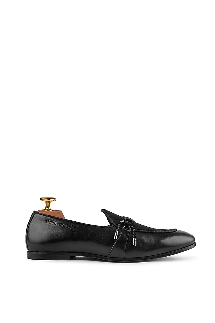 Black Premium Leather Loafers by Cordwainers at Pernia's Pop Up Shop