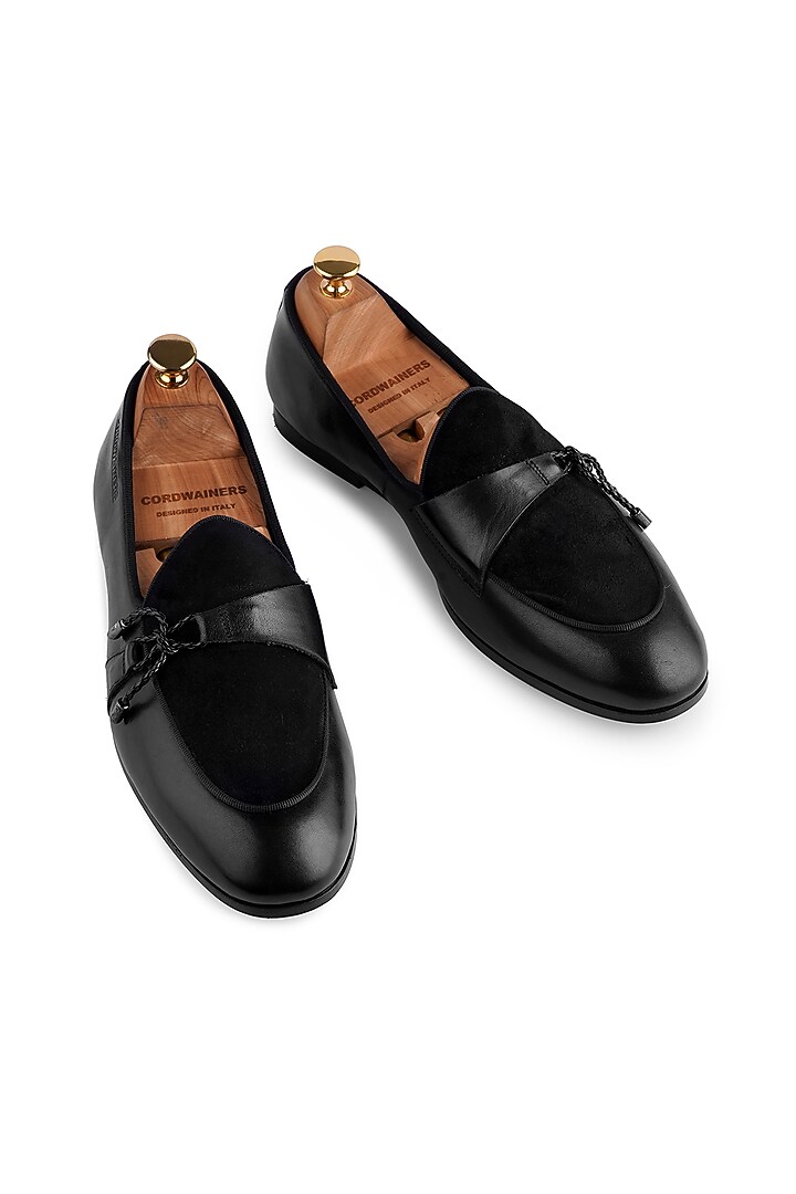 Black Premium Leather Loafers by Cordwainers at Pernia's Pop Up Shop