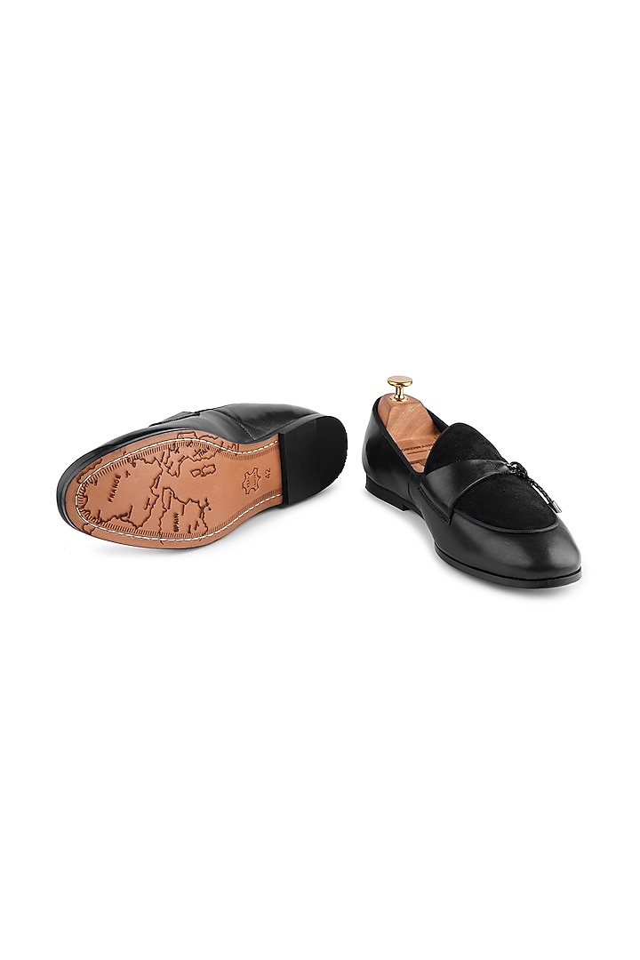 Black Premium Leather Loafers by Cordwainers at Pernia's Pop Up Shop