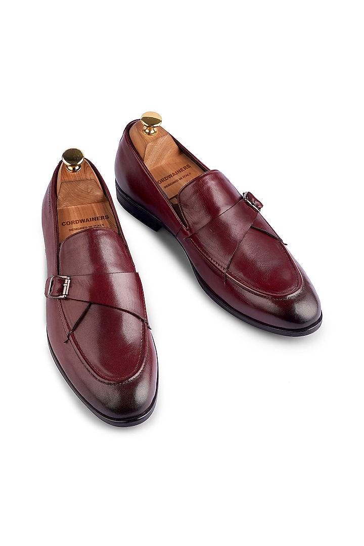 Brown Premium Calf Leather Handcrafted Monk Strap Loafers by Cordwainers at Pernia's Pop Up Shop