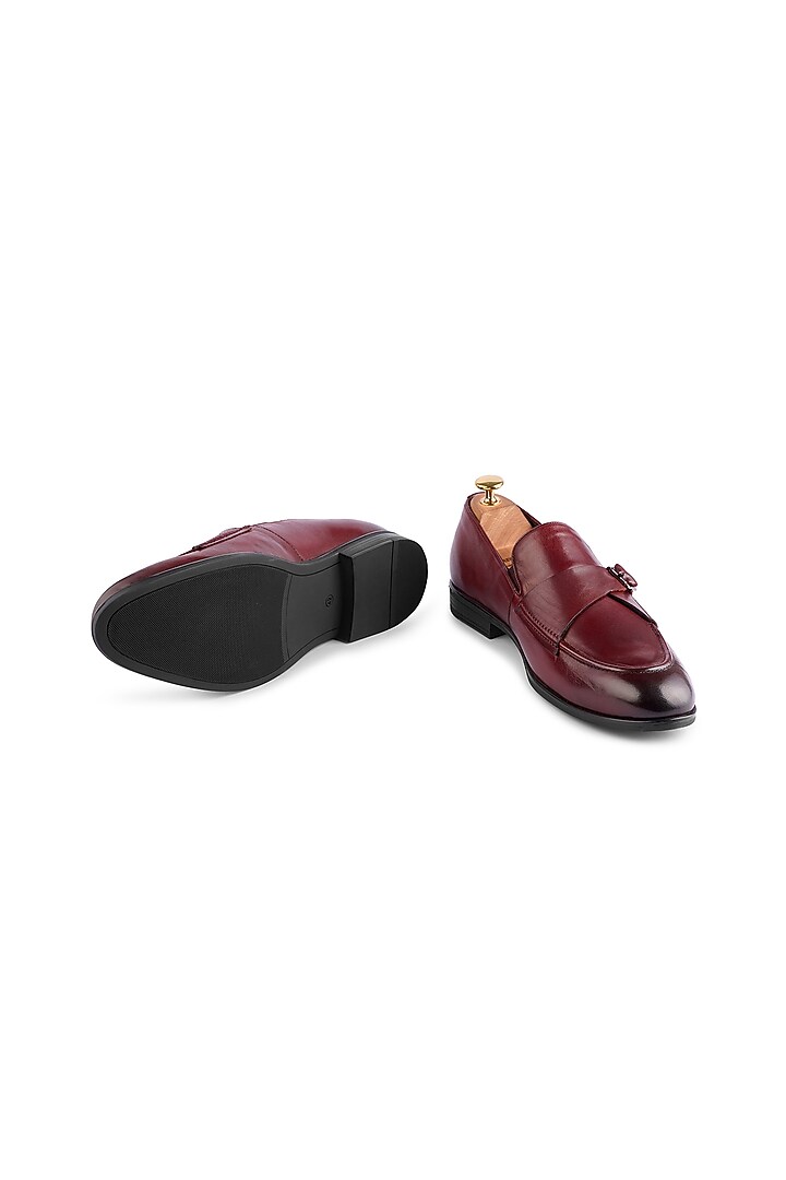 Brown Premium Calf Leather Handcrafted Monk Strap Loafers by Cordwainers at Pernia's Pop Up Shop