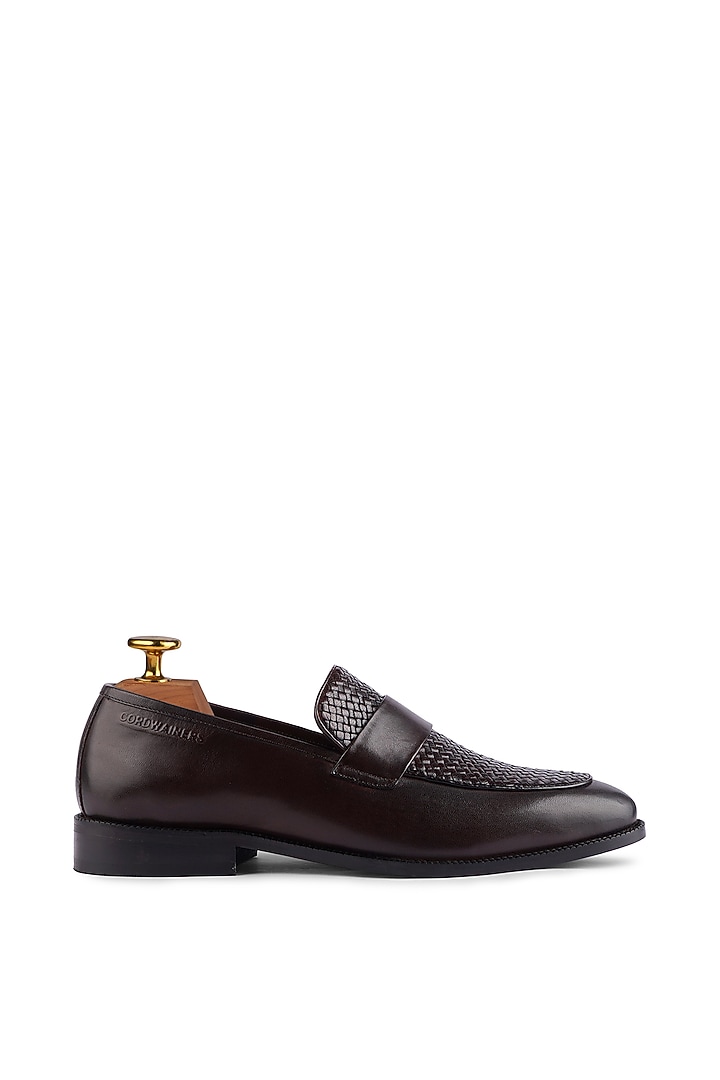 Brown Supple Leather Handwoven Loafers by Cordwainers at Pernia's Pop Up Shop
