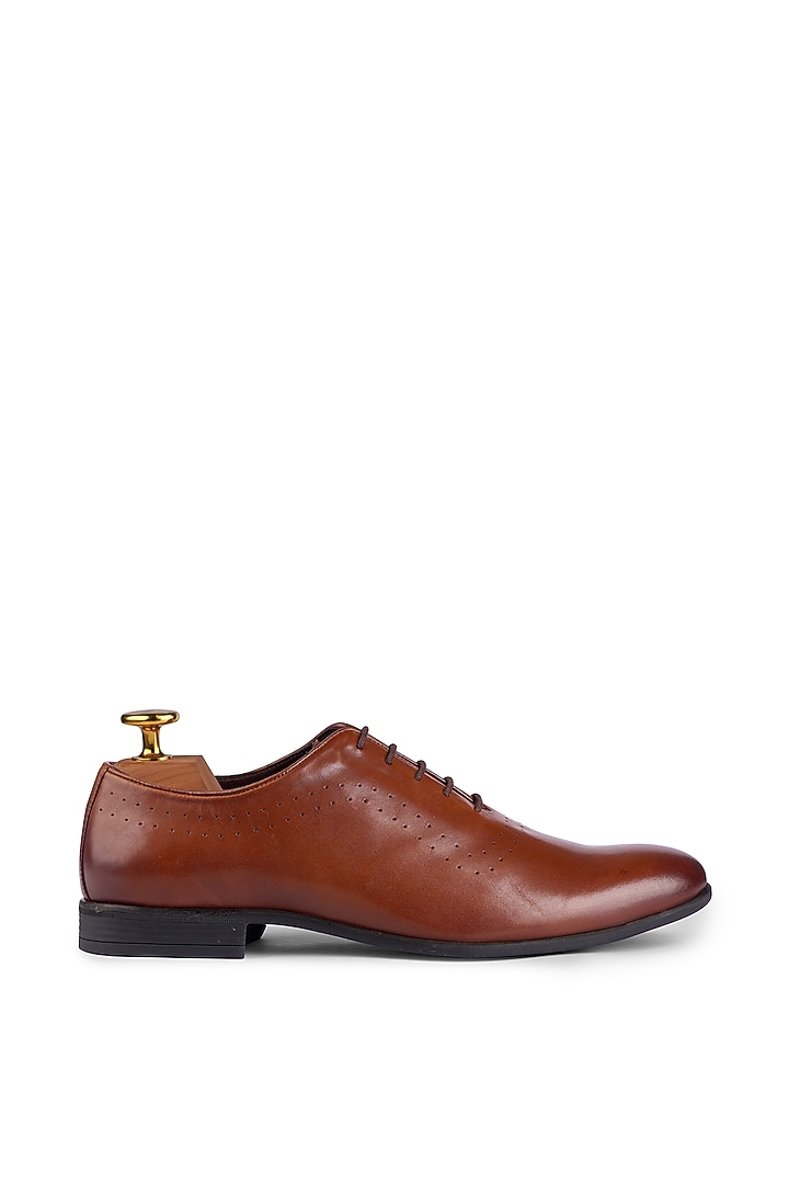 Brown Leather Lace-Up Brogues by Cordwainers at Pernia's Pop Up Shop