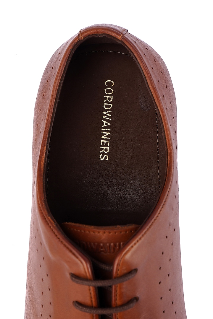 Brown Leather Lace-Up Brogues by Cordwainers at Pernia's Pop Up Shop