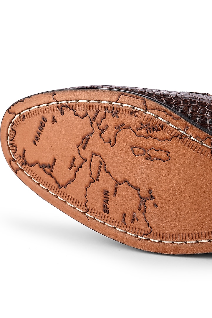 Brown Premium Crocodile Leather Loafers by Cordwainers at Pernia's Pop Up Shop