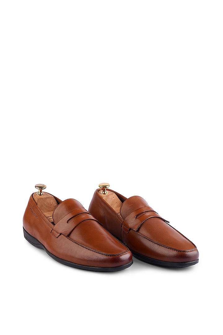 Tan Supple Leather Handcrafted Loafers by Cordwainers