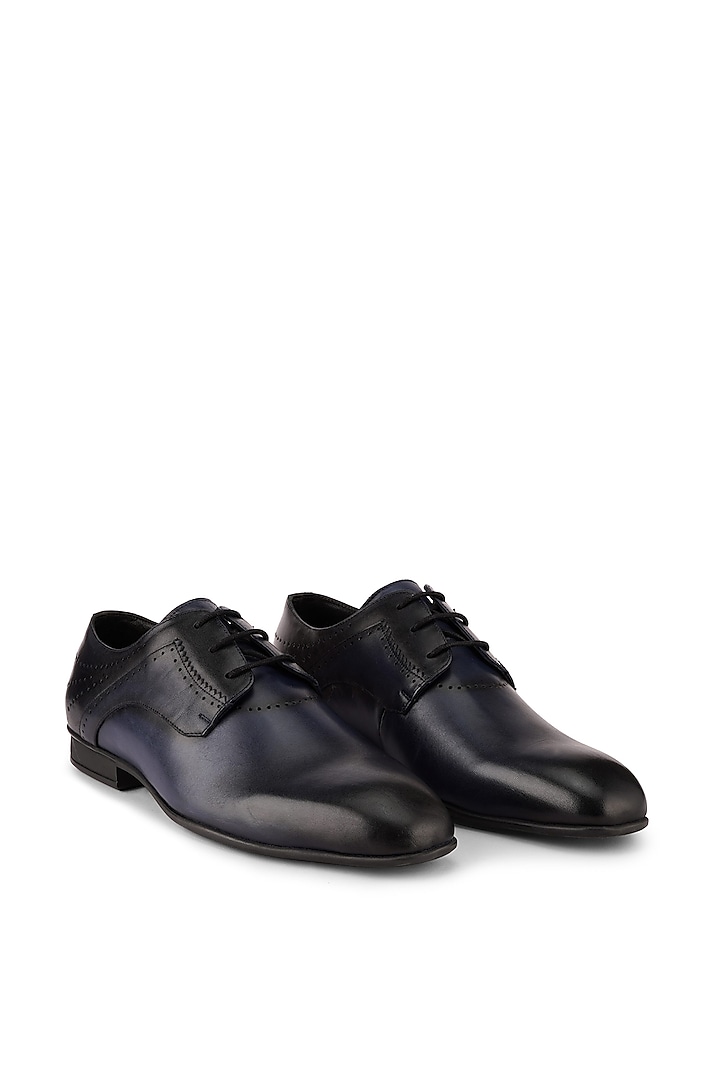 Blue Black Leather Shoes by Cordwainers