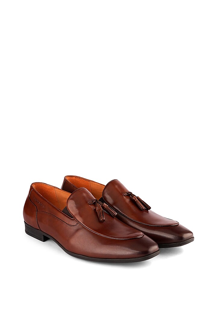 Brown Italian Leather Loafers by Cordwainers