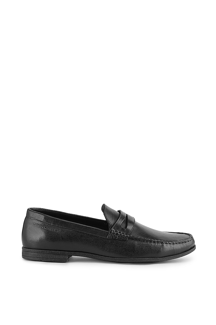 Black Leather Loafers by Cordwainers at Pernia's Pop Up Shop