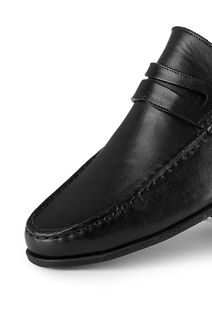 Black Leather Loafers by Cordwainers at Pernia's Pop Up Shop