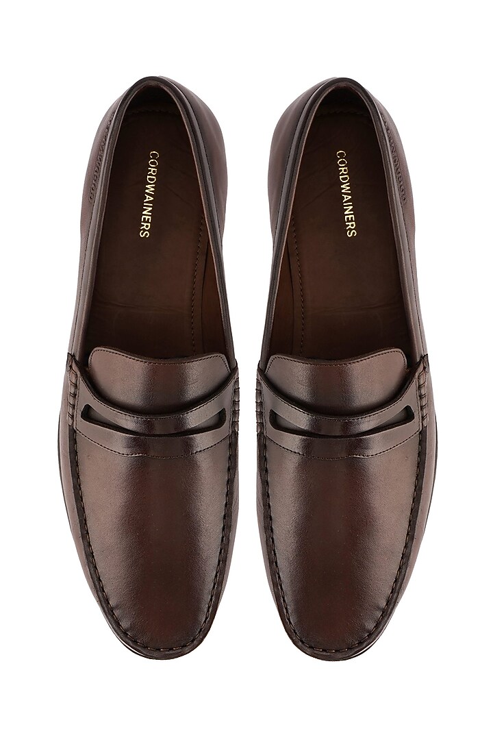Dark Brown Leather Loafers by Cordwainers at Pernia's Pop Up Shop