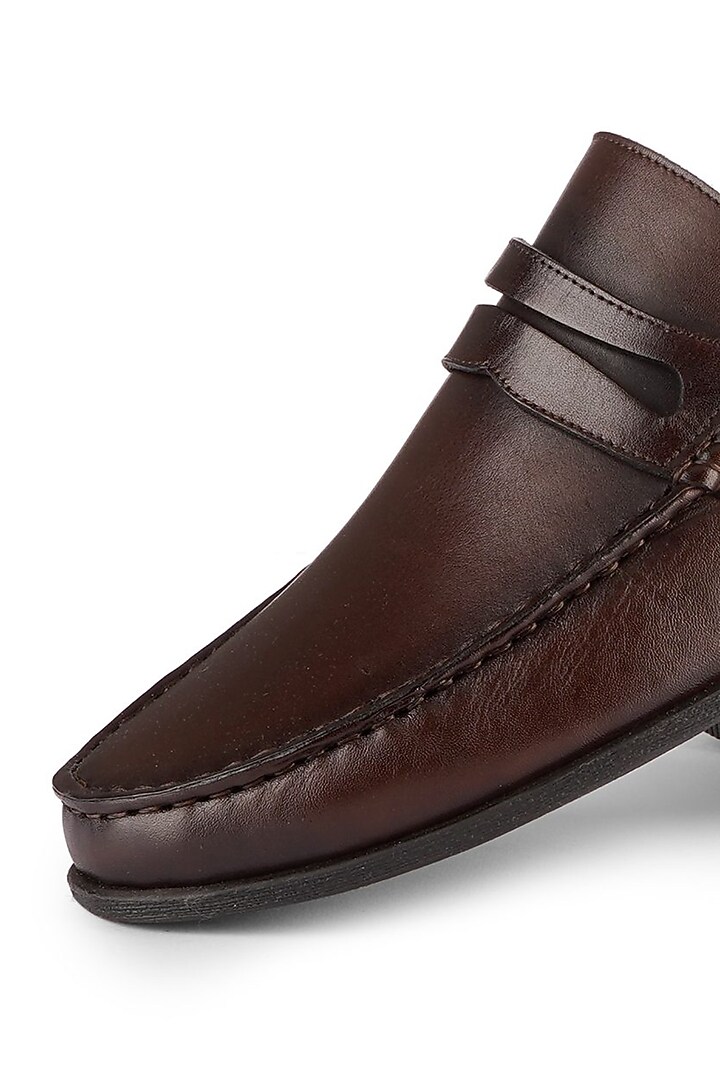 Dark Brown Leather Loafers by Cordwainers at Pernia's Pop Up Shop