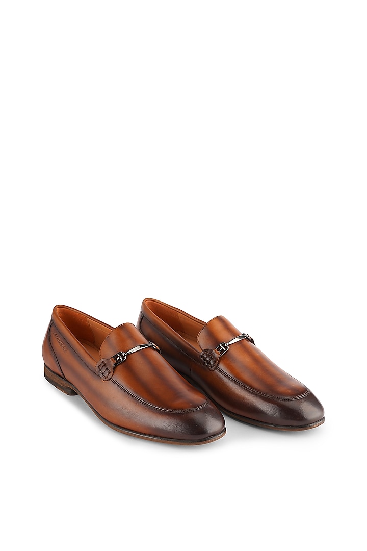 Tan Brown Leather Loafers by Cordwainers