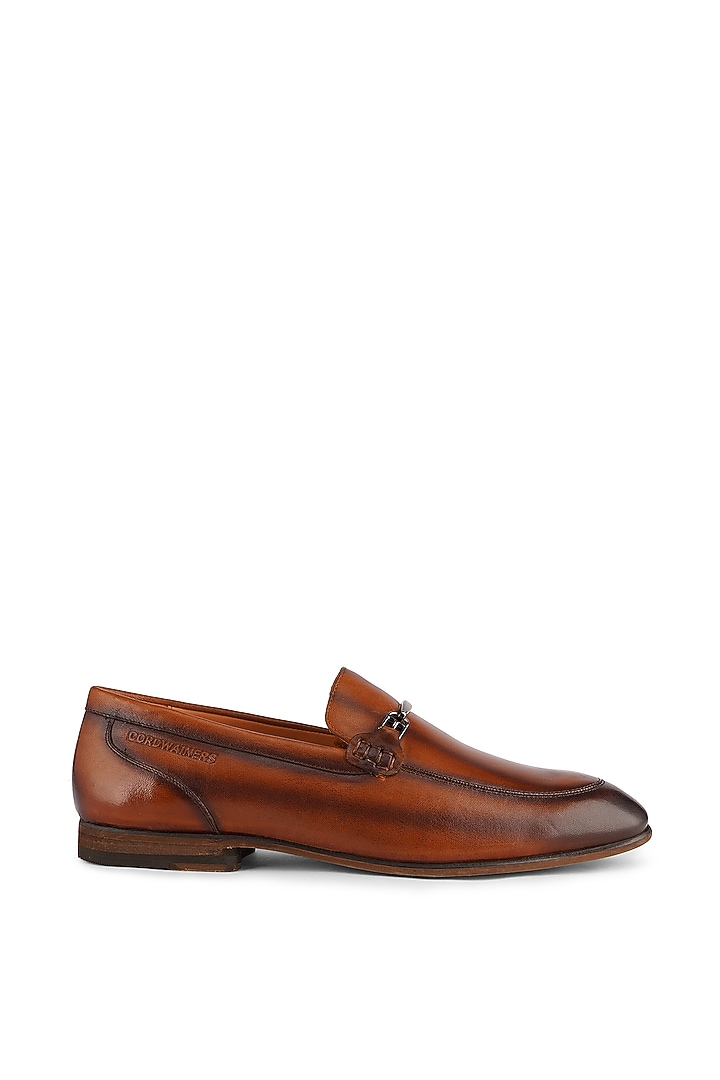 Tan Brown Leather Loafers by Cordwainers at Pernia's Pop Up Shop