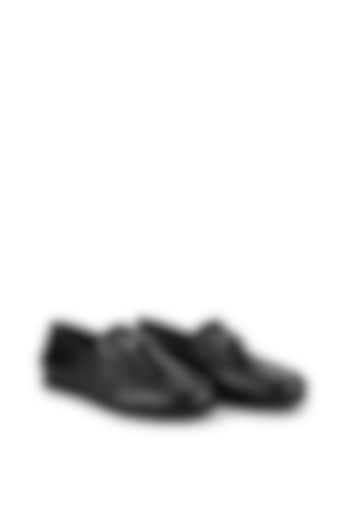 Black Leather Slip On Shoes by Cordwainers