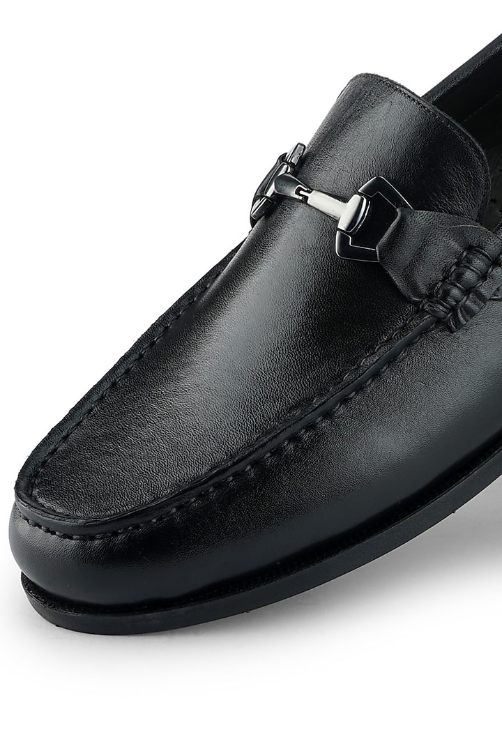 Black Leather Slip On Shoes by Cordwainers at Pernia's Pop Up Shop