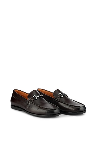 Dark Brown Leather Slip On Shoes by Cordwainers