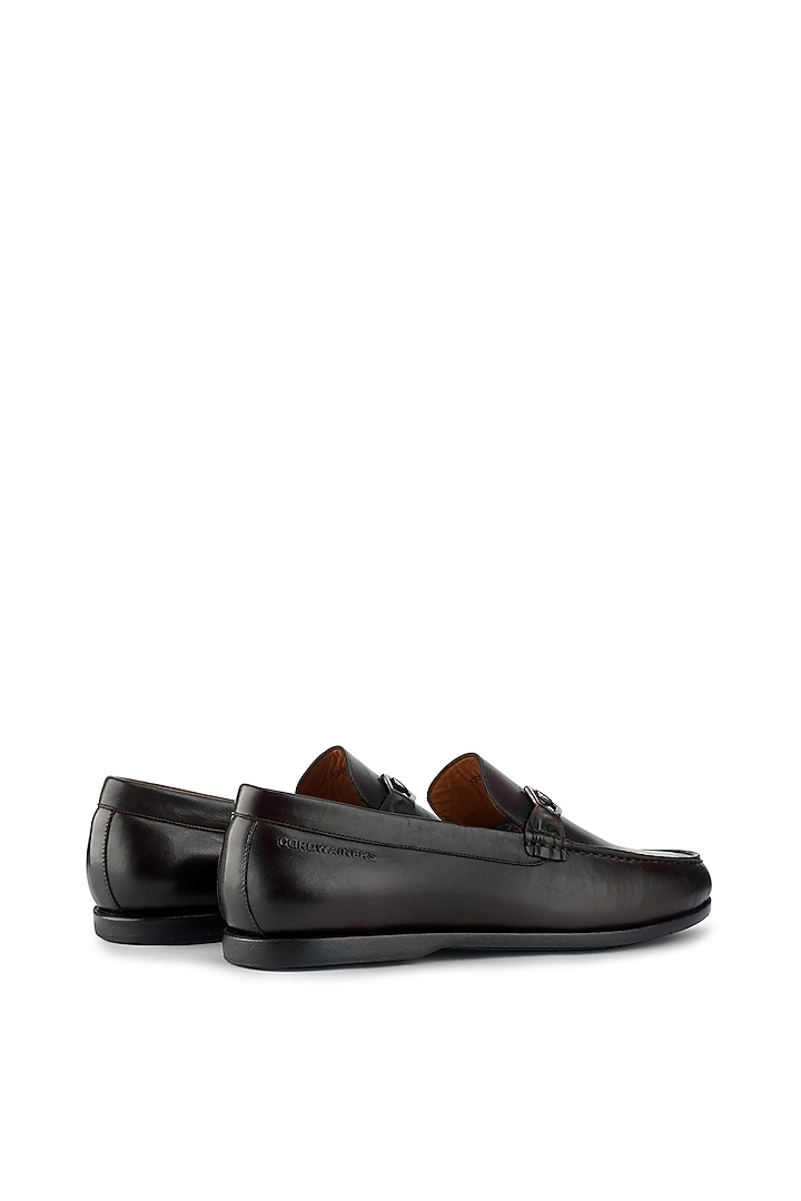 Dark Brown Leather Slip On Shoes by Cordwainers at Pernia's Pop Up Shop