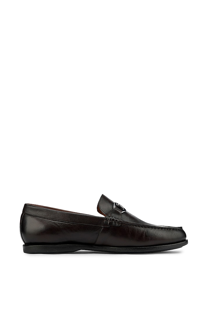 Dark Brown Leather Slip On Shoes by Cordwainers at Pernia's Pop Up Shop