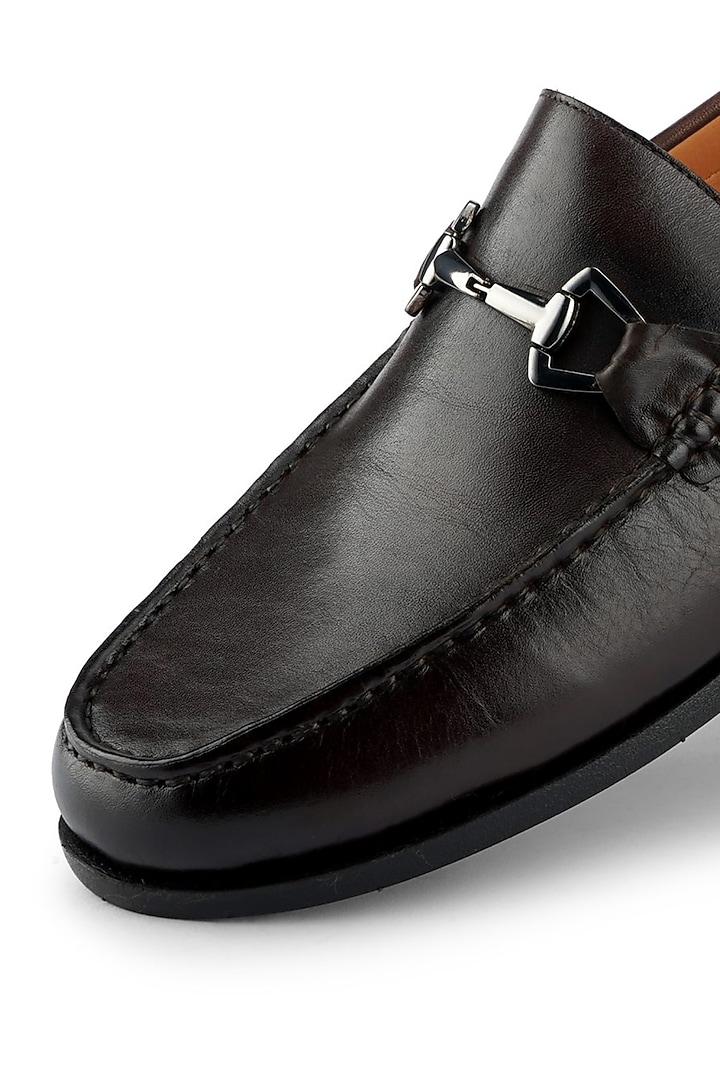 Dark Brown Leather Slip On Shoes by Cordwainers at Pernia's Pop Up Shop