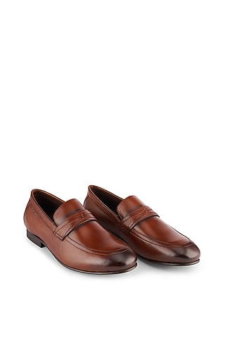 Tan Brown Leather Loafers by Cordwainers