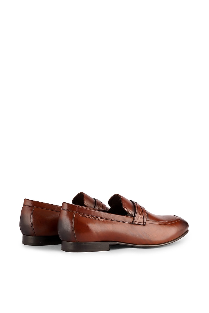 Tan Brown Leather Loafers by Cordwainers at Pernia's Pop Up Shop