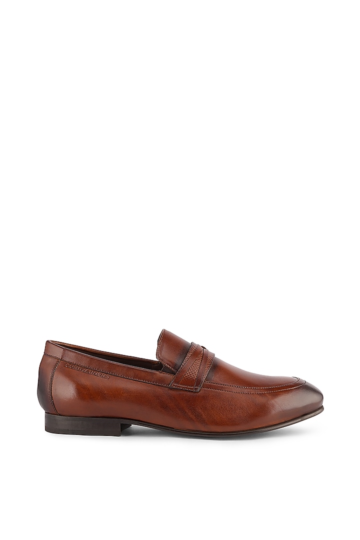 Tan Brown Leather Loafers by Cordwainers at Pernia's Pop Up Shop