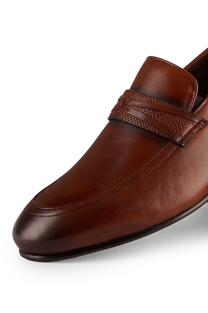 Tan Brown Leather Loafers by Cordwainers at Pernia's Pop Up Shop