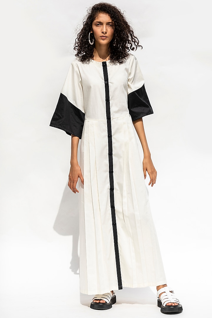 White Paneled & Pleated Dress Design by Corpora Studio at Pernia's Pop ...