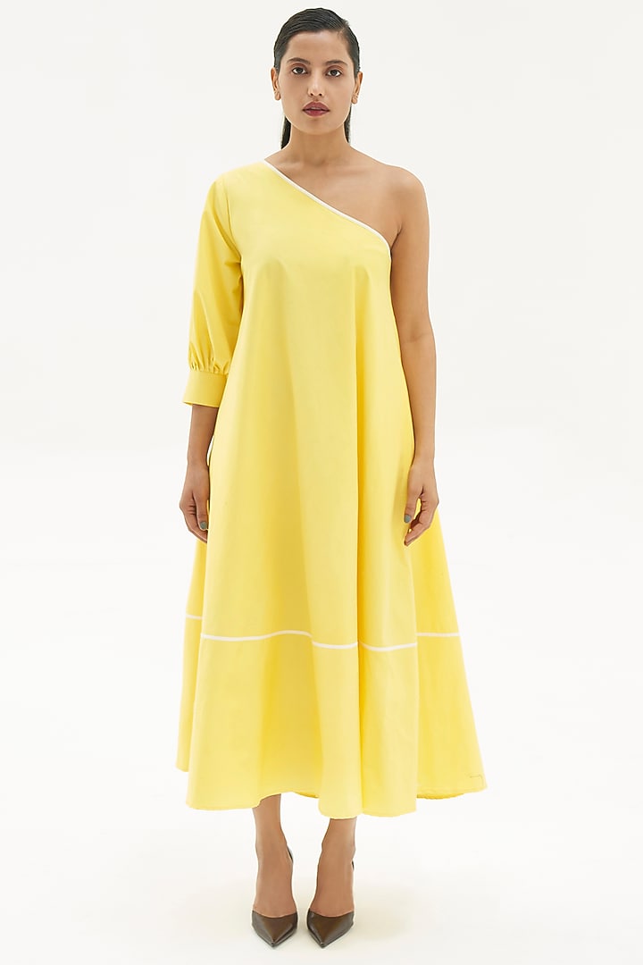 Yellow Off Shoulder Summer Dress by Corpora Studio at Pernia's Pop Up Shop