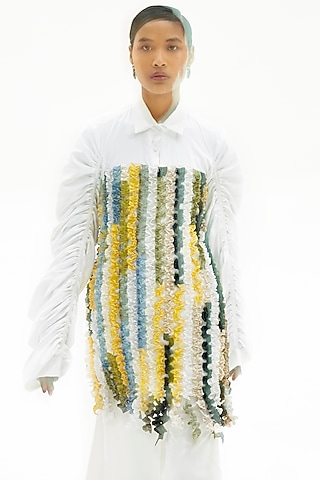 White Frilled Shirt by Corpora Studio